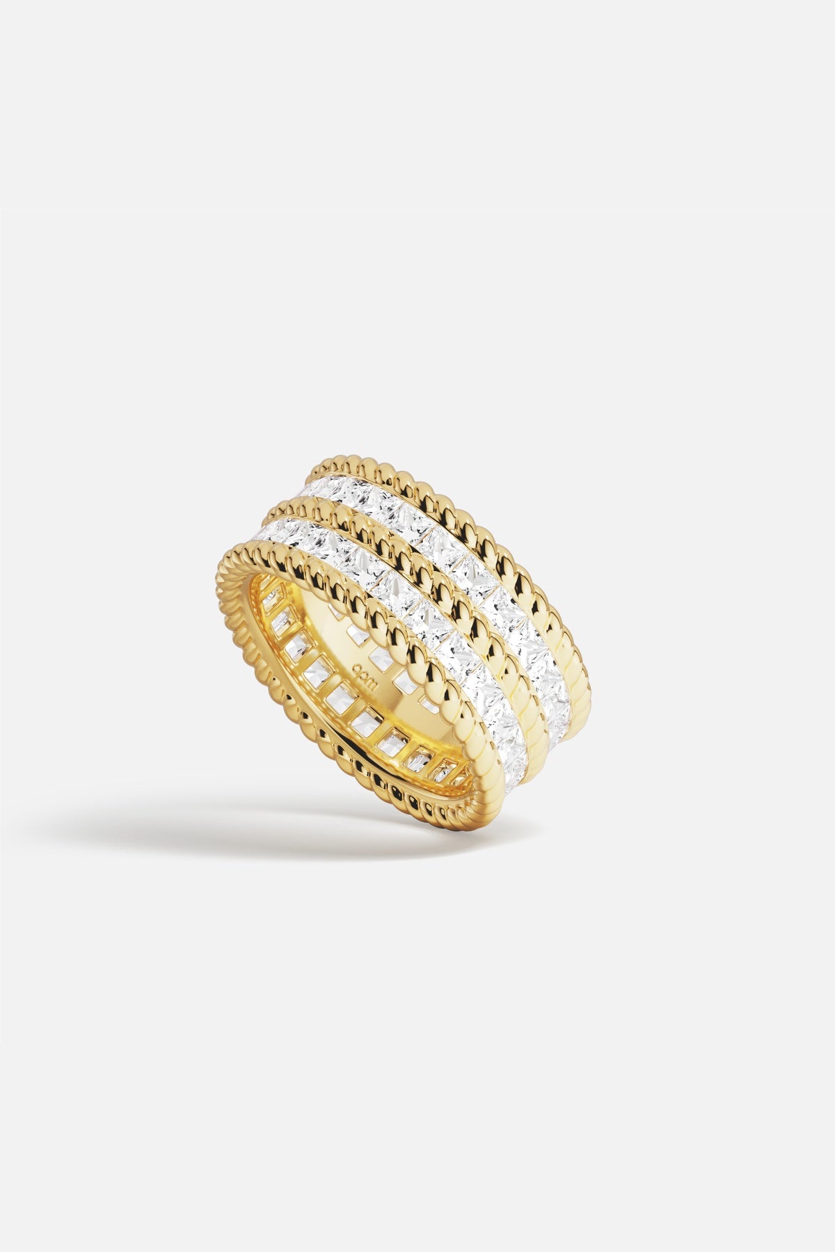 APM Monaco Yacht Club Cordage bague or jaune taille 52 pavé