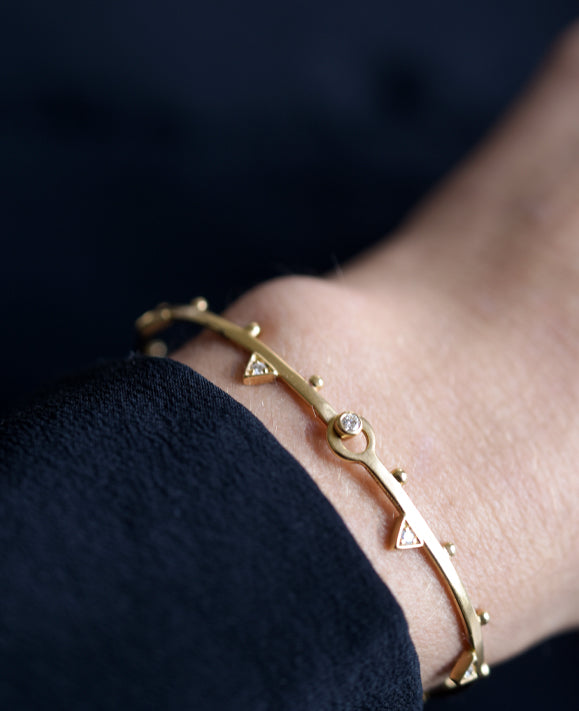 Aimée.Aimer Dea Bracelet Jonc Or Jaune Diamants Taille 16