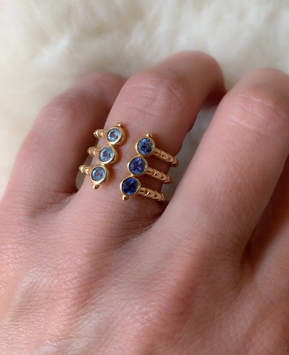 Aimée Aimer Folles Iguazu bague or jaune saphir taille 52