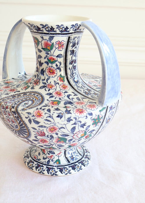 Aimée Aimer Vase Le Bouquet vase faïence Gien 18,5 cm pièce unique