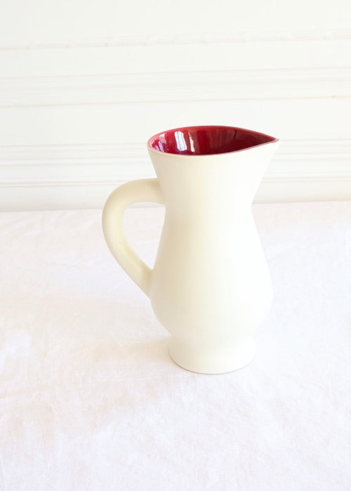 Aimée Aimer Pichet Blanc Vermillon carafe faïence 21 cm