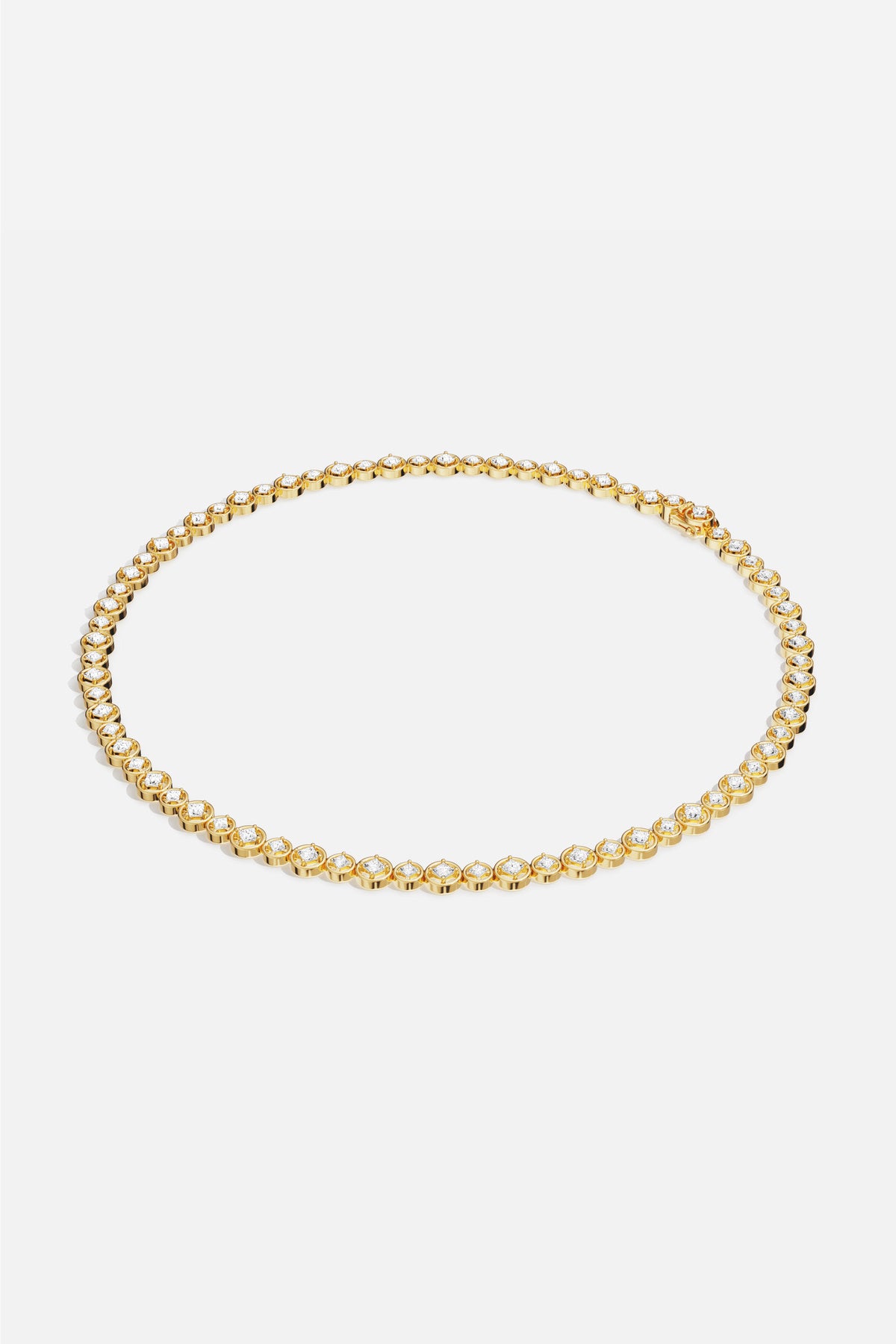 APM Monaco Soleil Les Bulles d'Eau collier or jaune 42 cm zircons