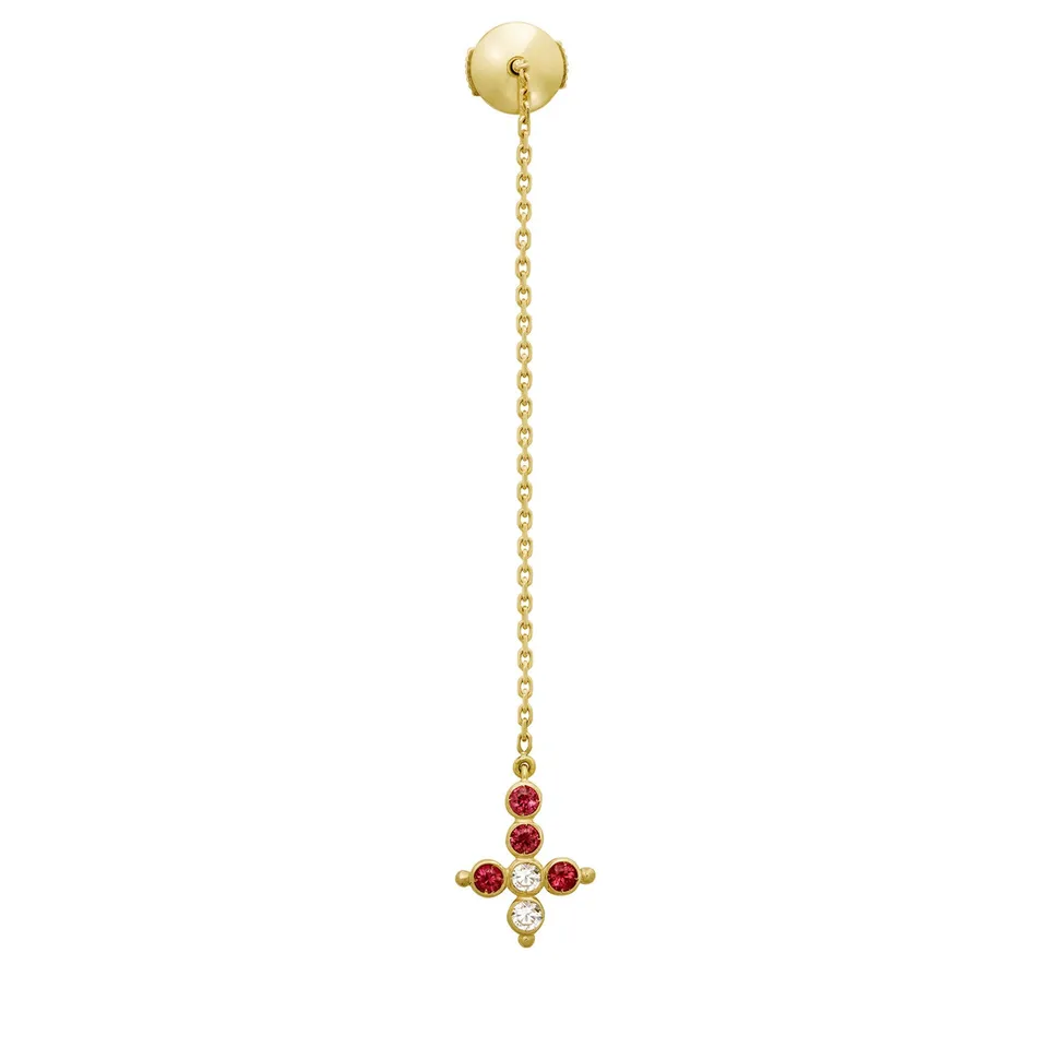 Aimée Aimer Petit AA boucle chaîne or jaune rubis à l'unité