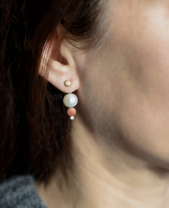 Aimée Aimer Chance dessous d'oreille or jaune perle opale diamant