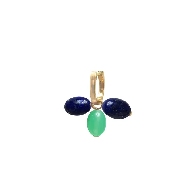 Aimée Aimer Tiare créole or jaune lapis paire