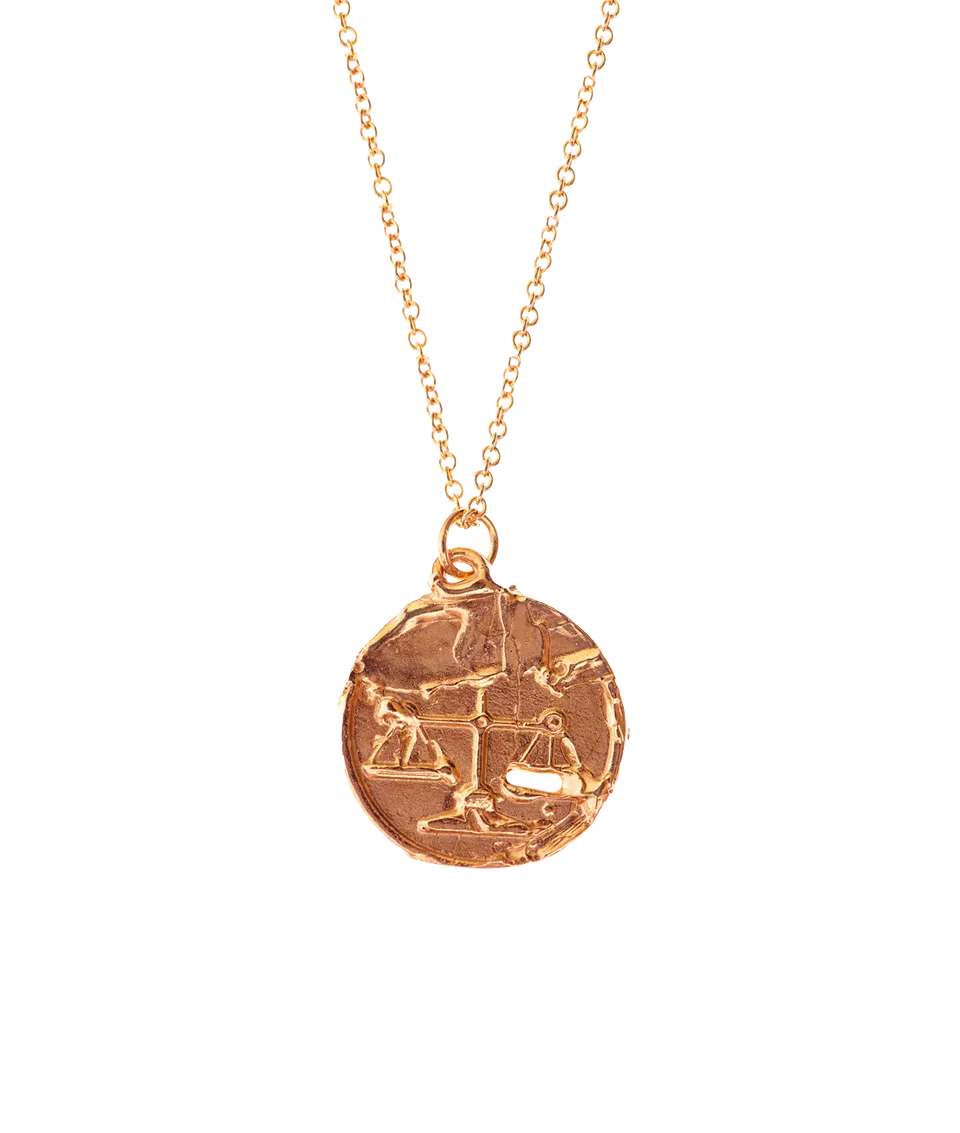 Alighieri Libra Medallion collier zodiaque plaqué or
