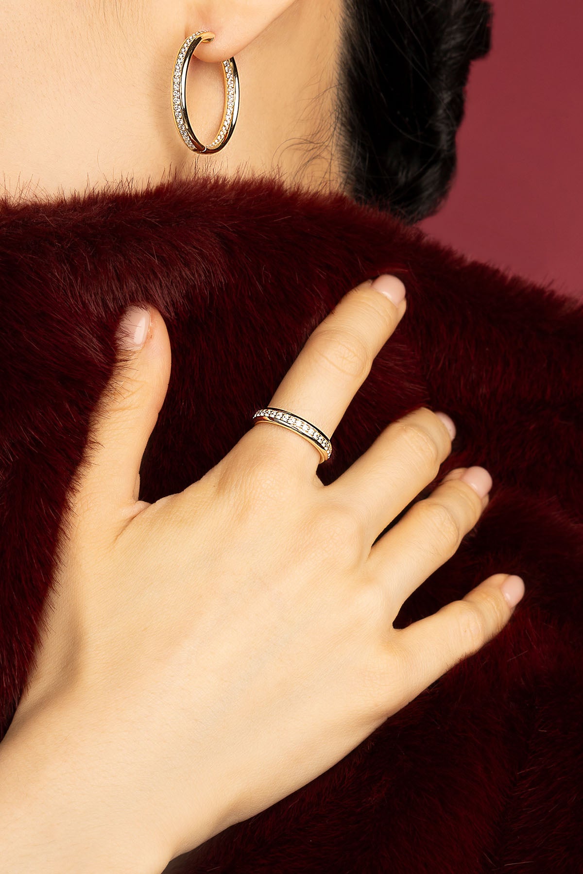 APM Monaco Croisette Riviera bague dorée zircon taille 52