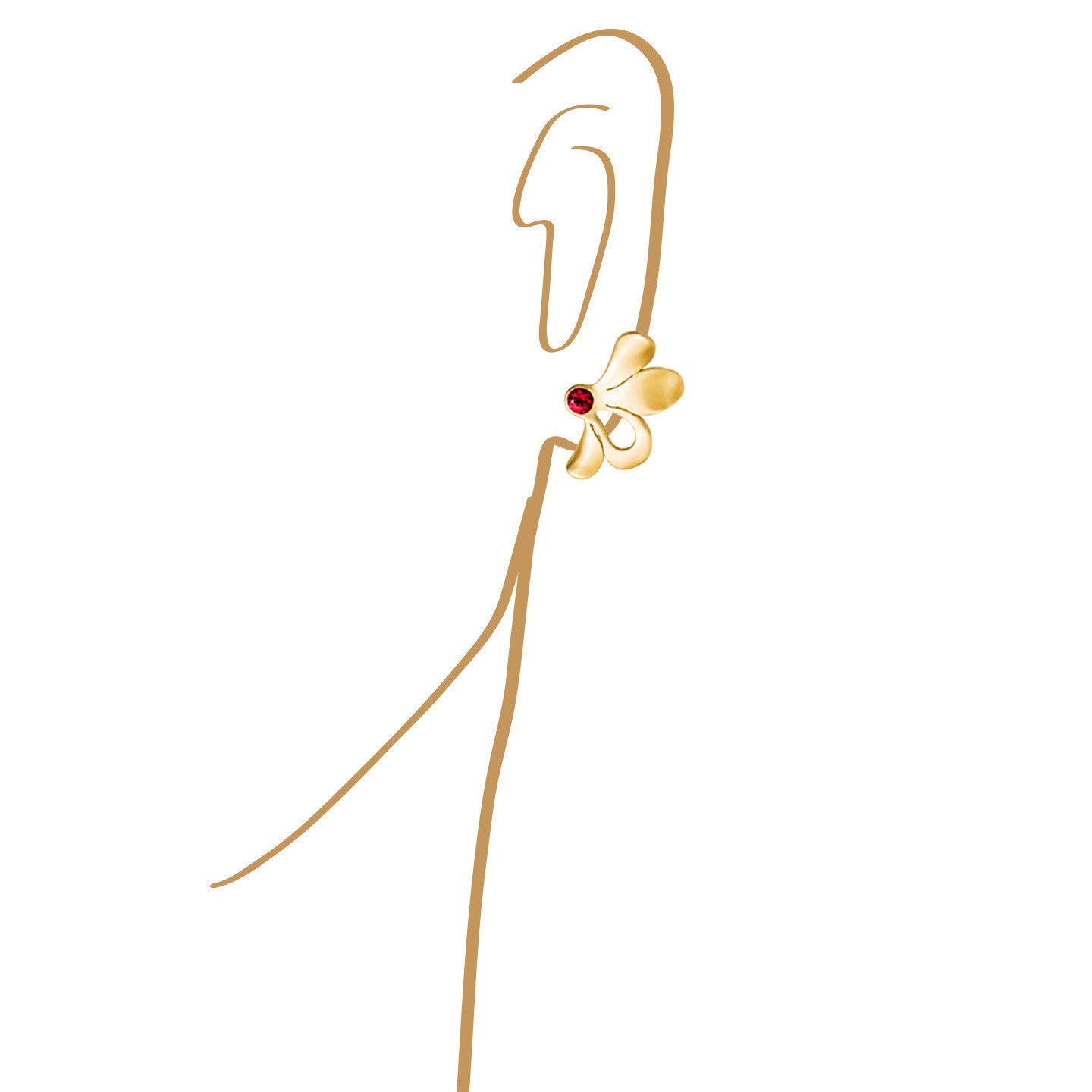 Aimée Aimer Pétale boucles d'oreilles or jaune rubis paire