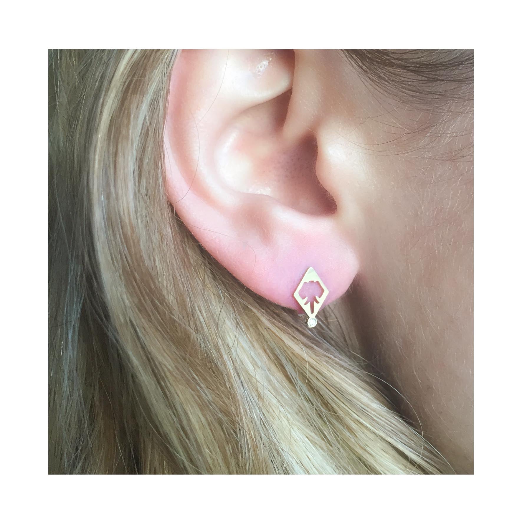 Aimée Aimer ÉléCoeur boucles d'oreilles cœur éléphant or diamant