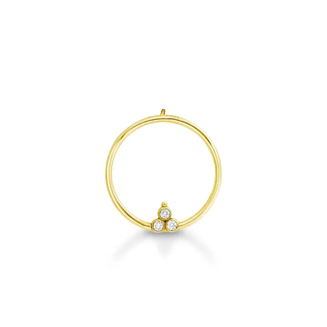 Aimée Aimer Créole O. or jaune diamants paire éclat triangle