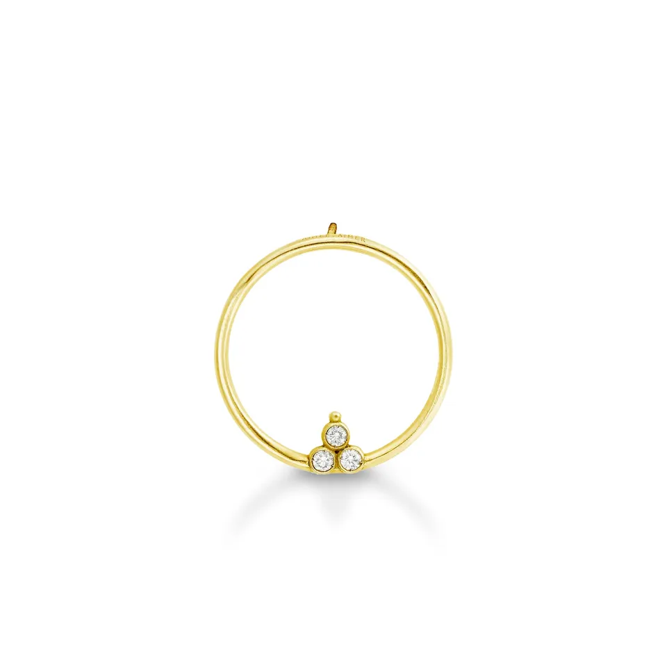 Aimée Aimer Créole O. or jaune diamants paire éclat triangle