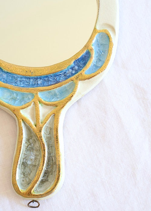Mithé Espelt Mers du Sud miroir à main bleu 24,5 cm