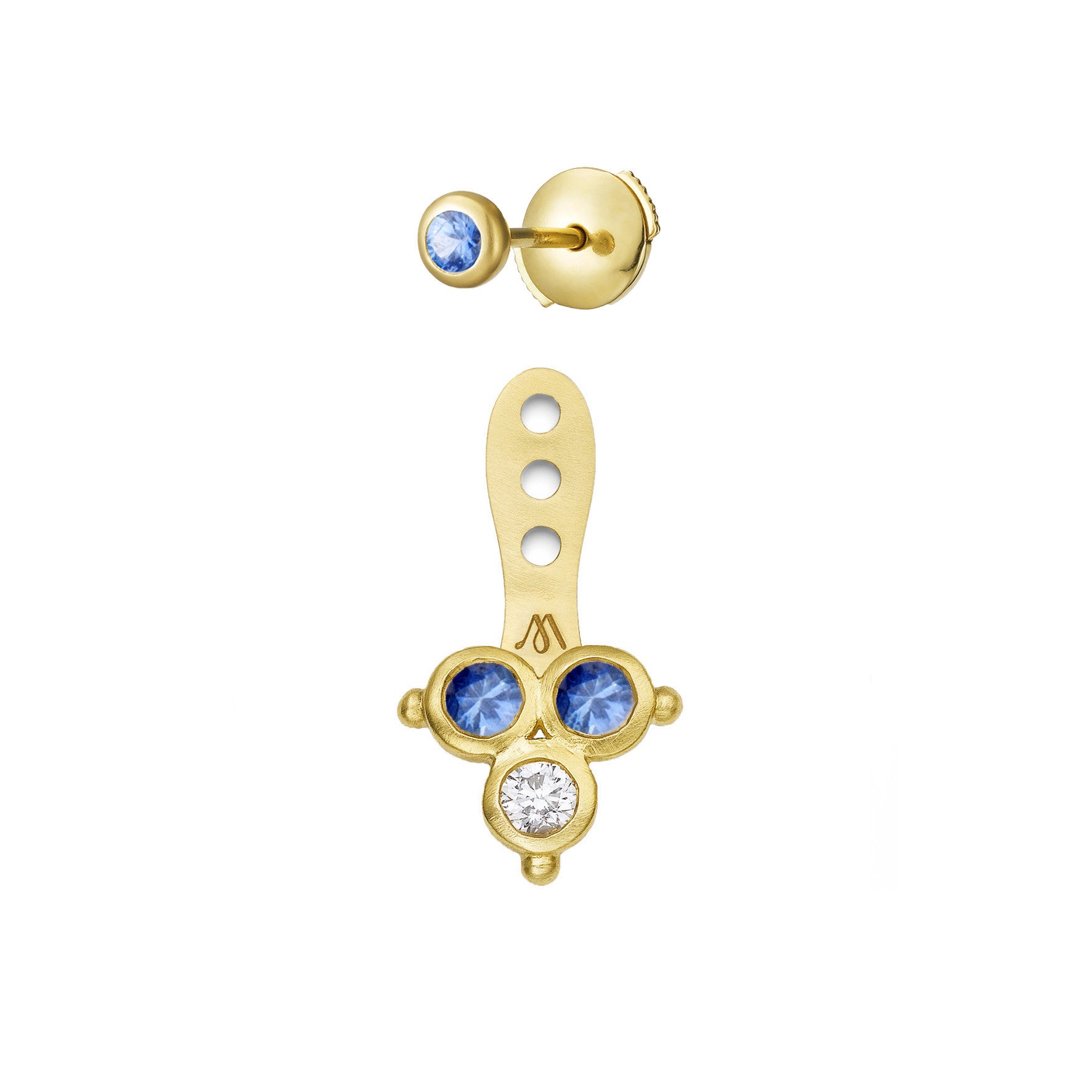 Aimée Aimer Delta Dessous d’Oreille Or Saphir Diamant