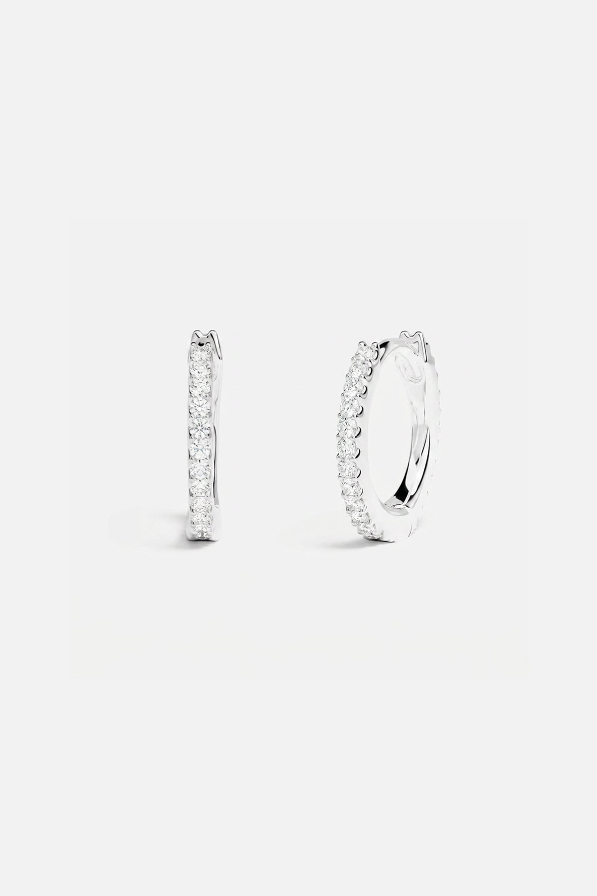 APM Monaco Croisette Promesse Créoles Argent 12 mm Blanc