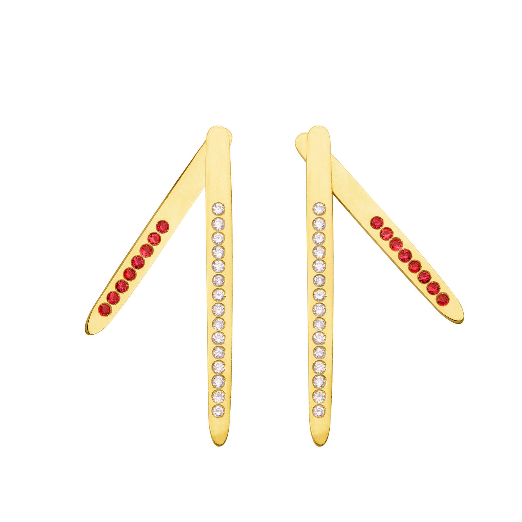 Aimée Aimer Sunrise boucle d'oreille or jaune rubis unité