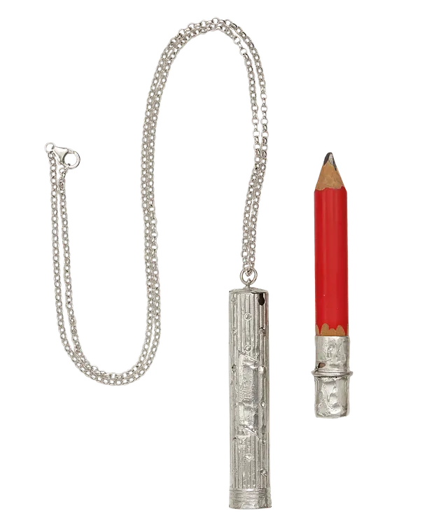Alighieri Annotator collier argent crayon rouge gravable