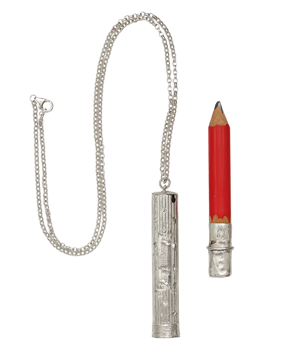 Alighieri Annotator collier argent crayon rouge gravable