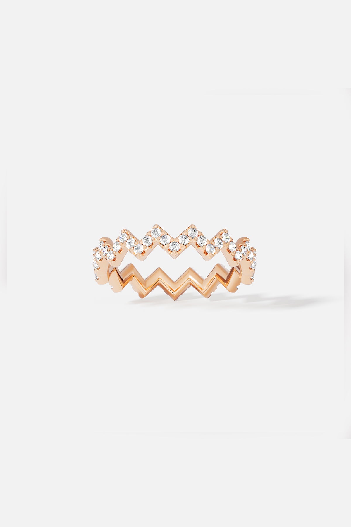 APM Monaco Croisette Vague bague or rose taille 54 pavé