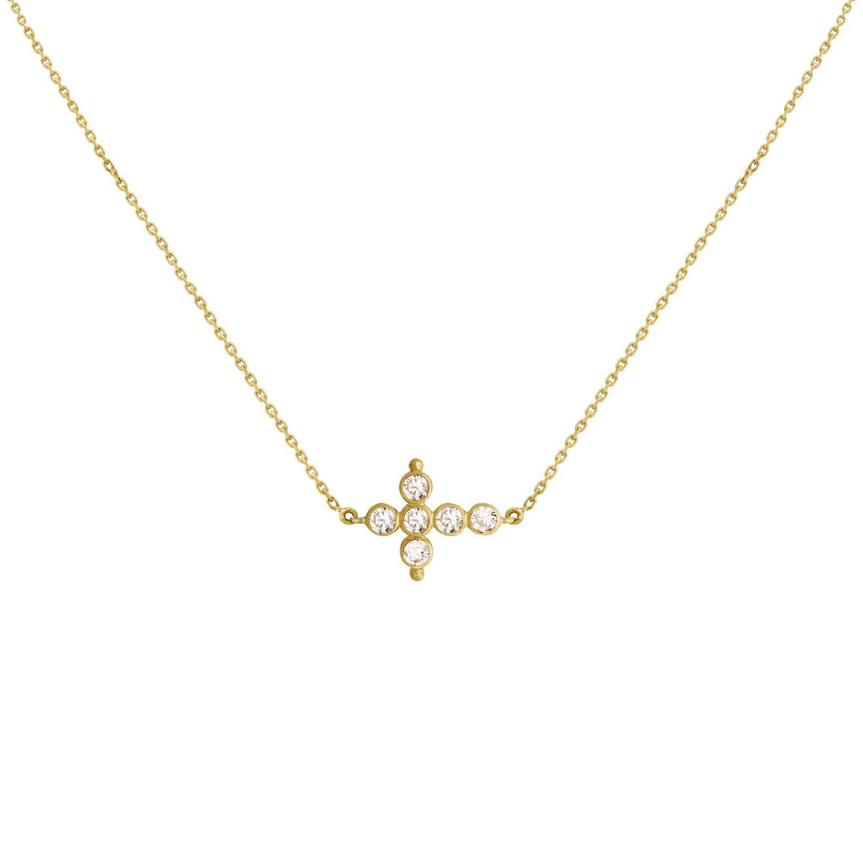 Aimée Aimer Petit AA collier or jaune diamants 43 cm