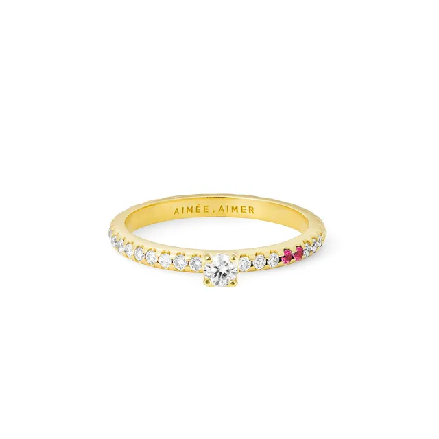 Aimée Aimer Spicy Love bague or jaune rubis diamants