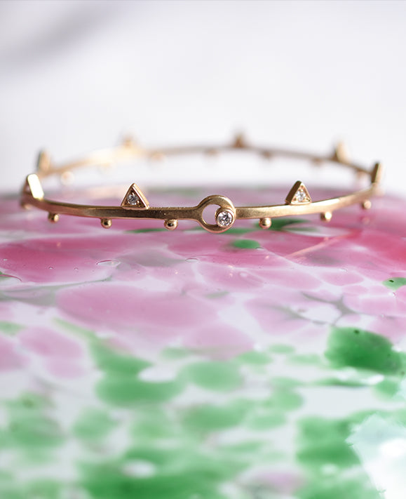 Aimée.Aimer Dea Bracelet Jonc Or Jaune Diamants Taille 16