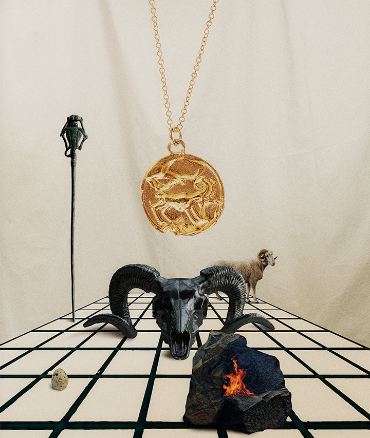 Alighieri Aries Medallion collier médaillon or 24ct