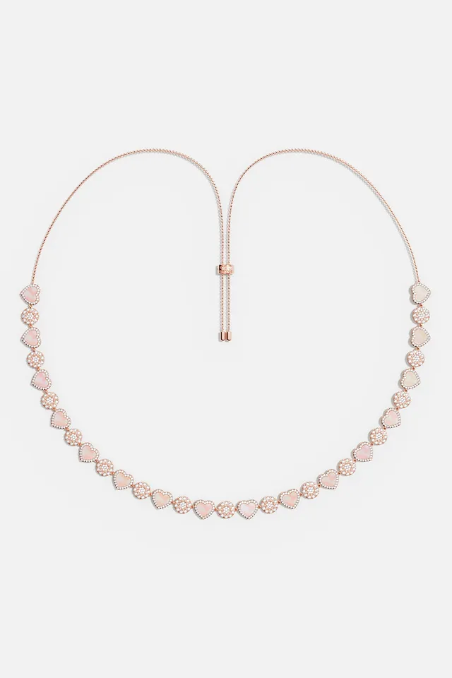 APM Monaco Méditerranée Cœur Collier Nacre Rose Or Rose