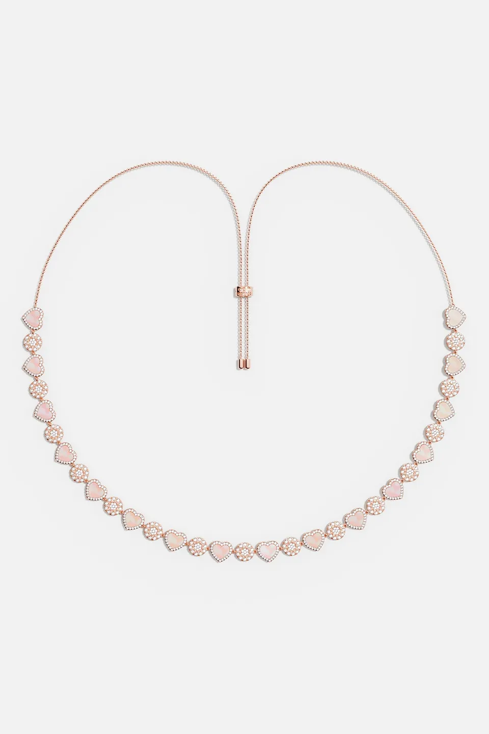 APM Monaco Méditerranée Cœur Collier Nacre Rose Or Rose