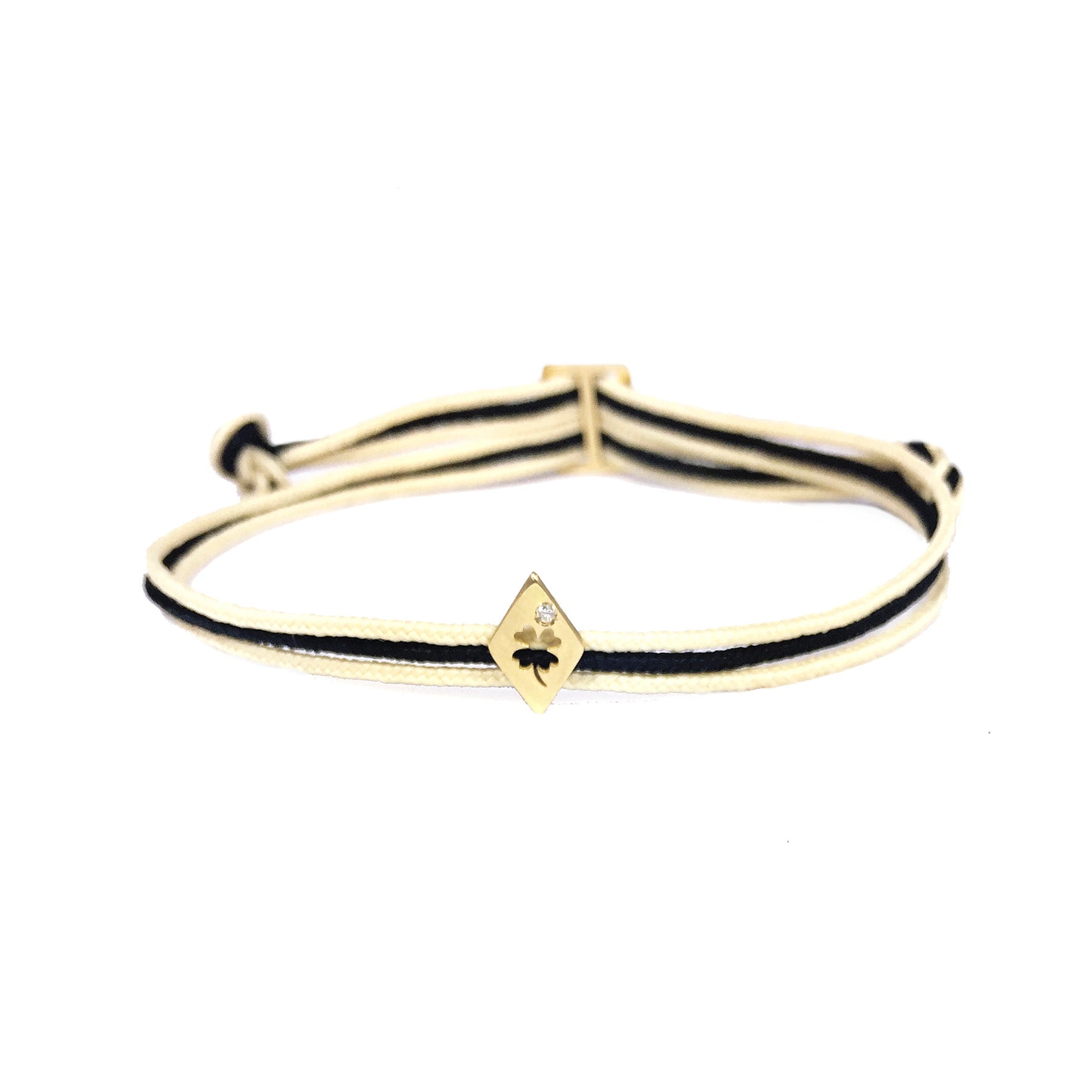 Aimée.Aimer L'Alphabet 1 Lettre Bracelet Or Jaune Diamant Bleu Denim