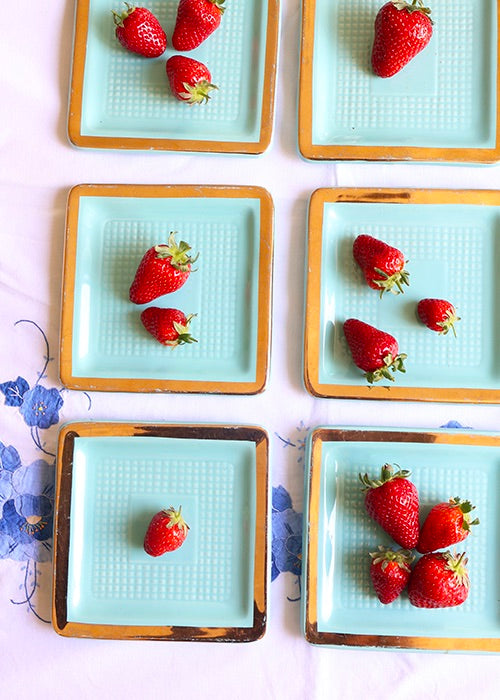 Aimée Aimer Art table assiettes turquoise dessert x6 16,5 cm