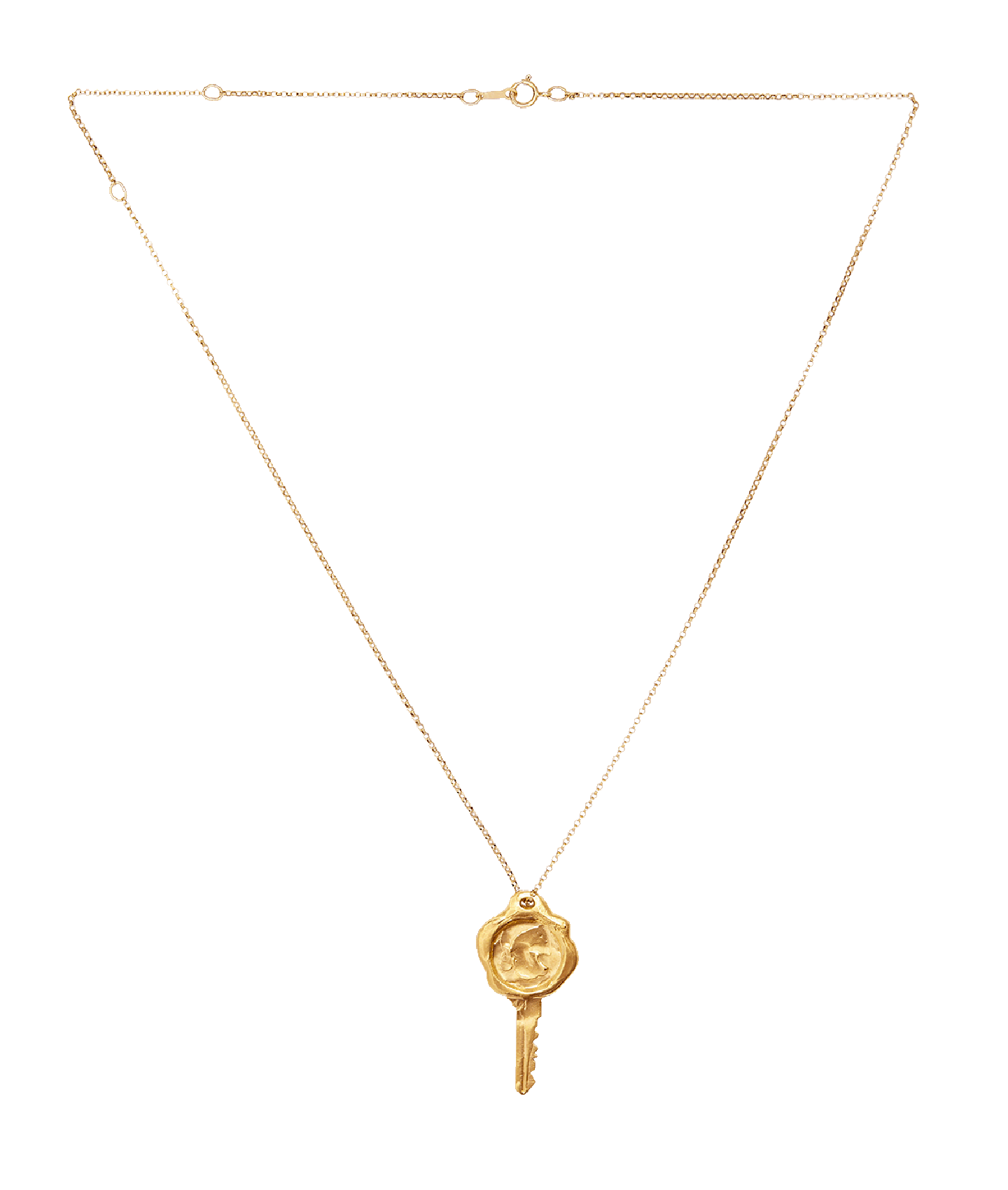 Alighieri Key Library collier clé bronze plaqué or