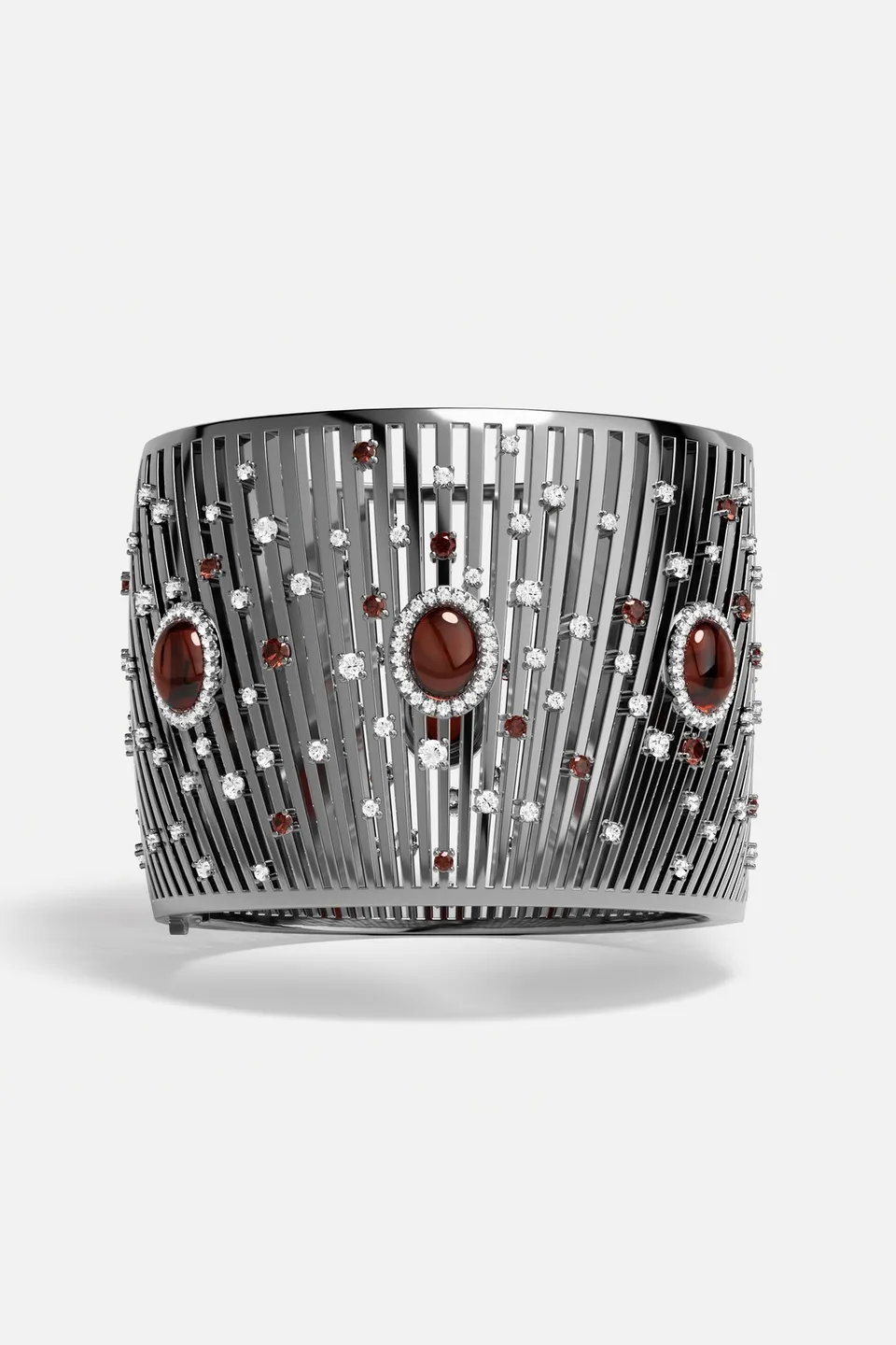 APM Monaco Automne Les Éventails bracelet M gris bordeaux