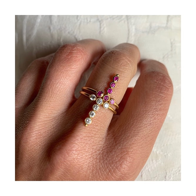 Aimée Aimer AA bague or jaune saphirs jaunes taille 51
