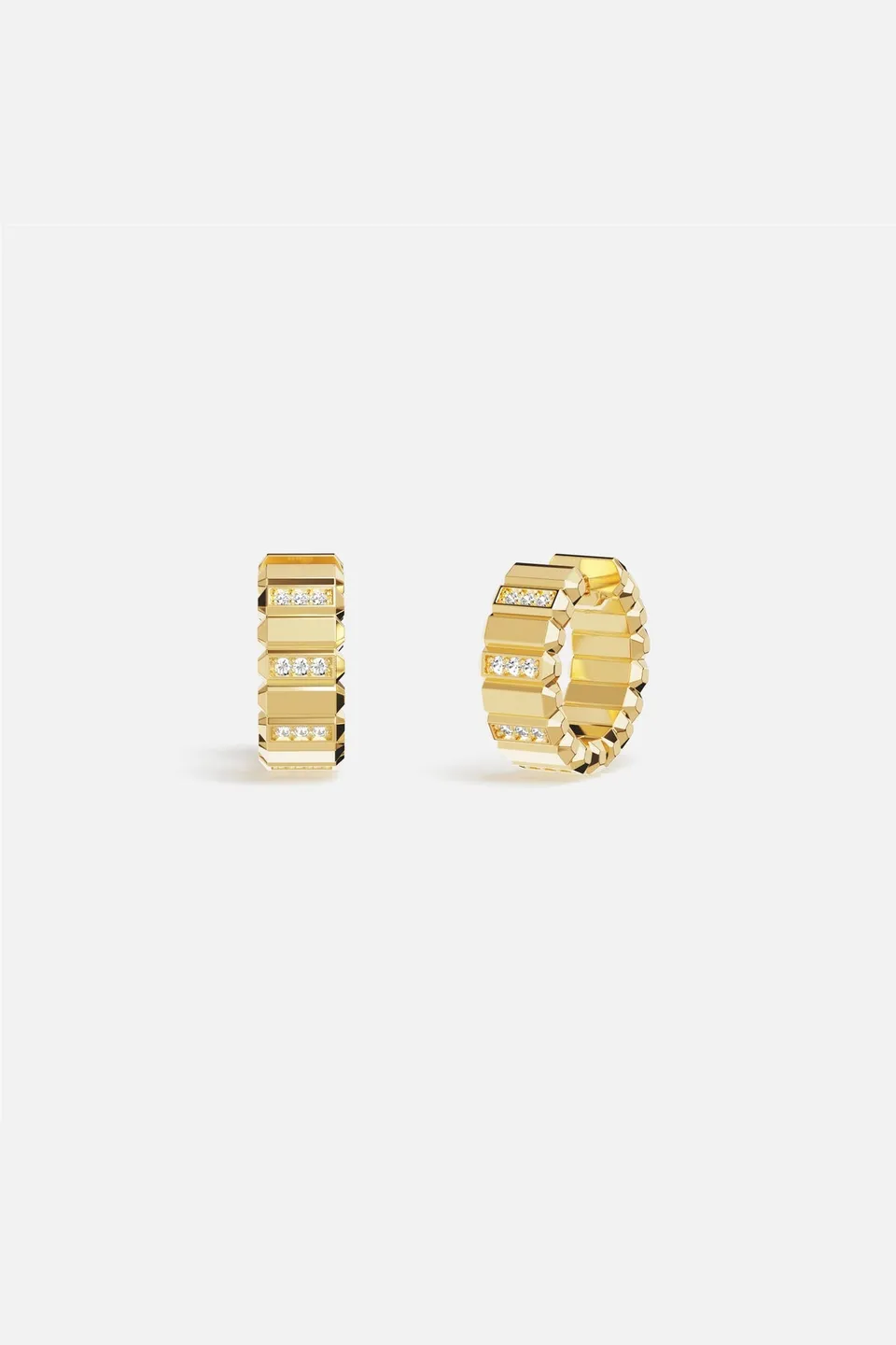APM Monaco Automne Graphique Boucles Or Zircons 17 mm