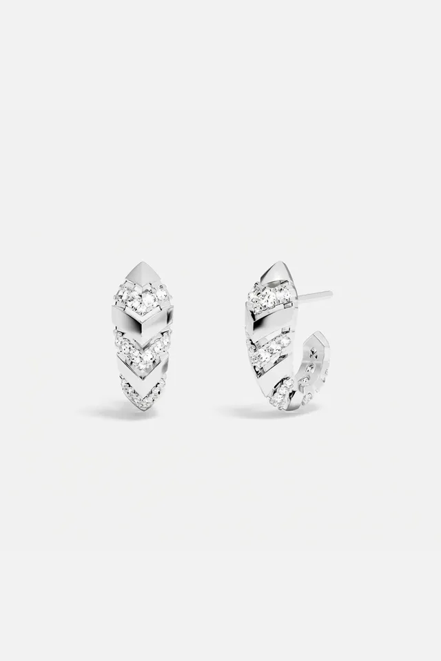 APM Monaco Festival Kâa créoles blanches 18 mm zircons
