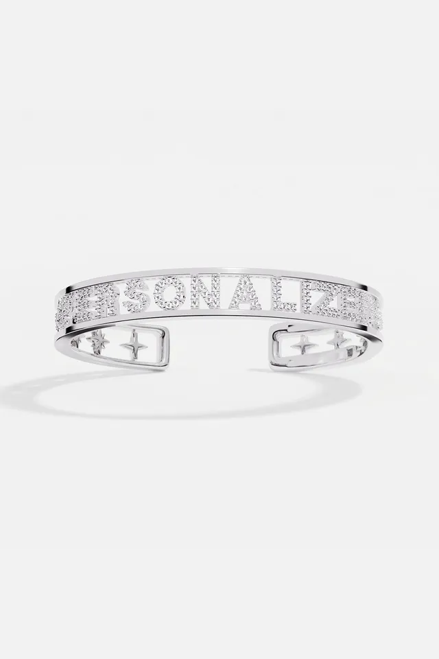 APM Monaco Morse Code Personalized Bracelet blanc Taille M