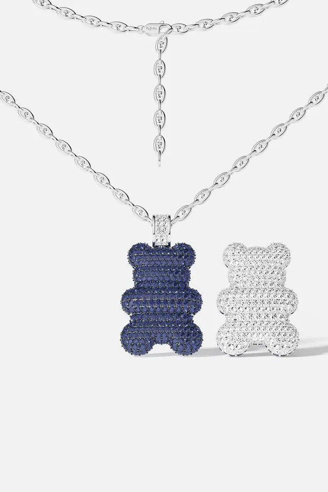 APM Monaco Yummy Baba Collier blanc bleu réglable