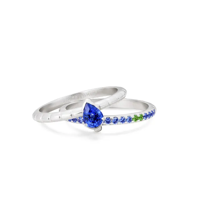 Aimée Aimer Nous bague n°6 or blanc saphir taille 52