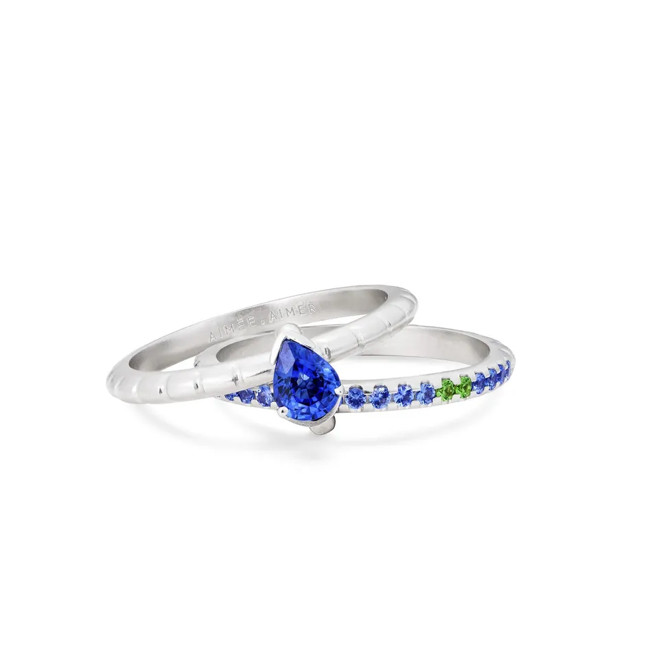 Aimée Aimer Nous bague n°6 or blanc saphir taille 52