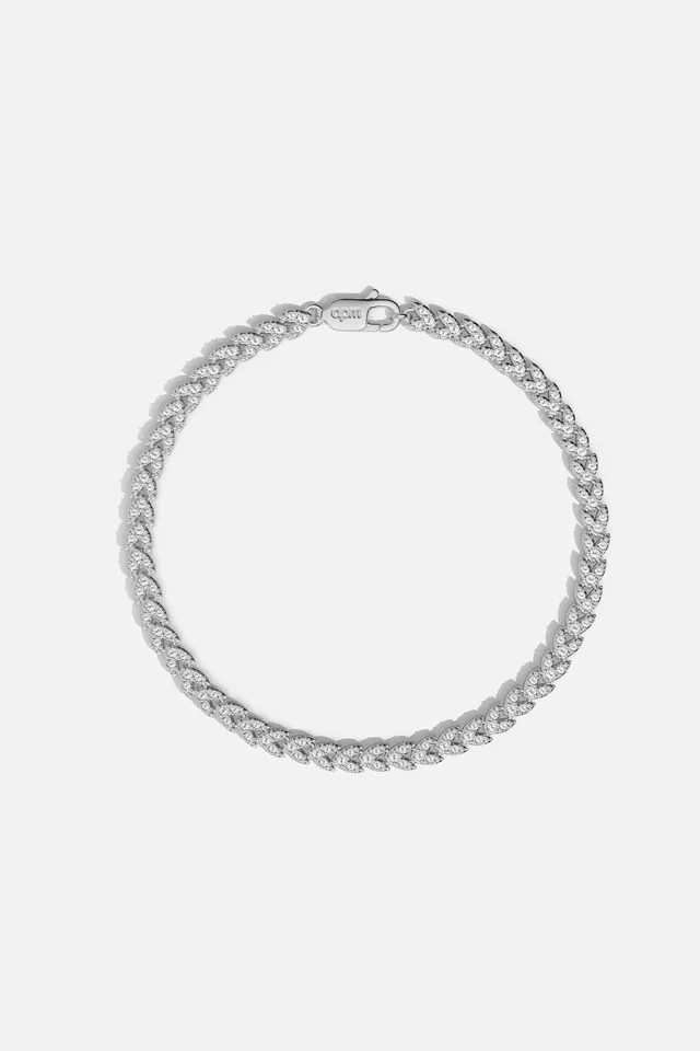 APM Monaco Automne Couture Bracelet blanc M 18 cm pavé