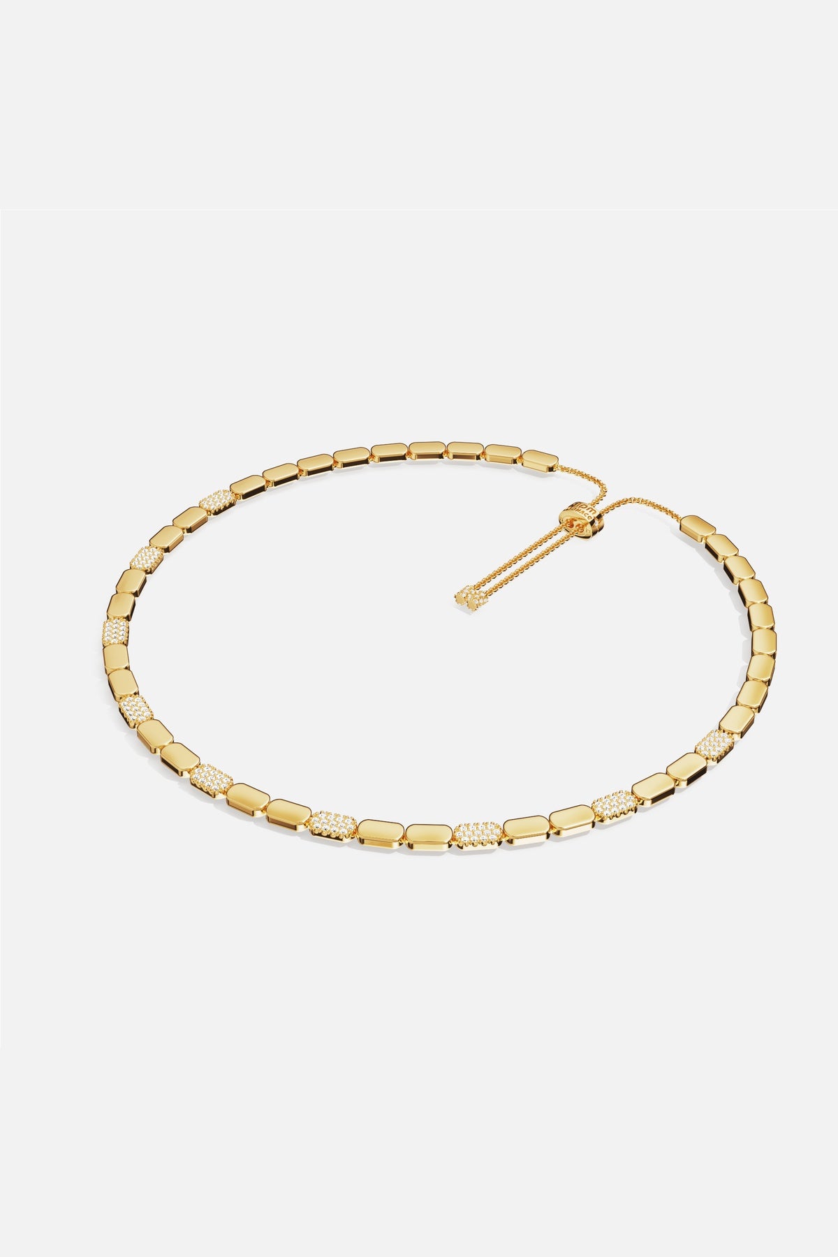 APM Monaco Yacht Club Pavage collier or jaune pavé