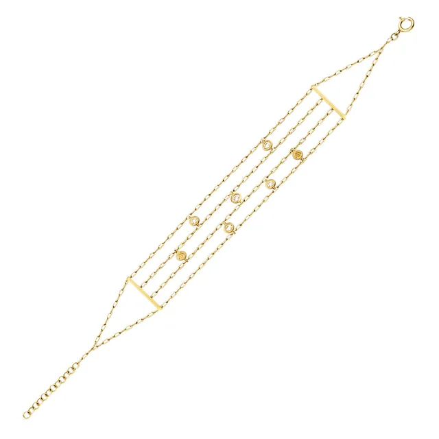 Aimée Aimer Promessa bracelet or jaune 5 diamants Taille unique