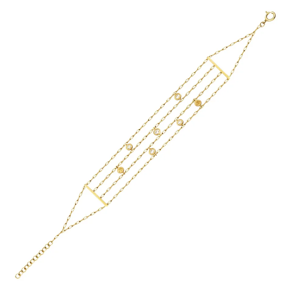 Aimée Aimer Promessa bracelet or jaune 5 diamants Taille unique