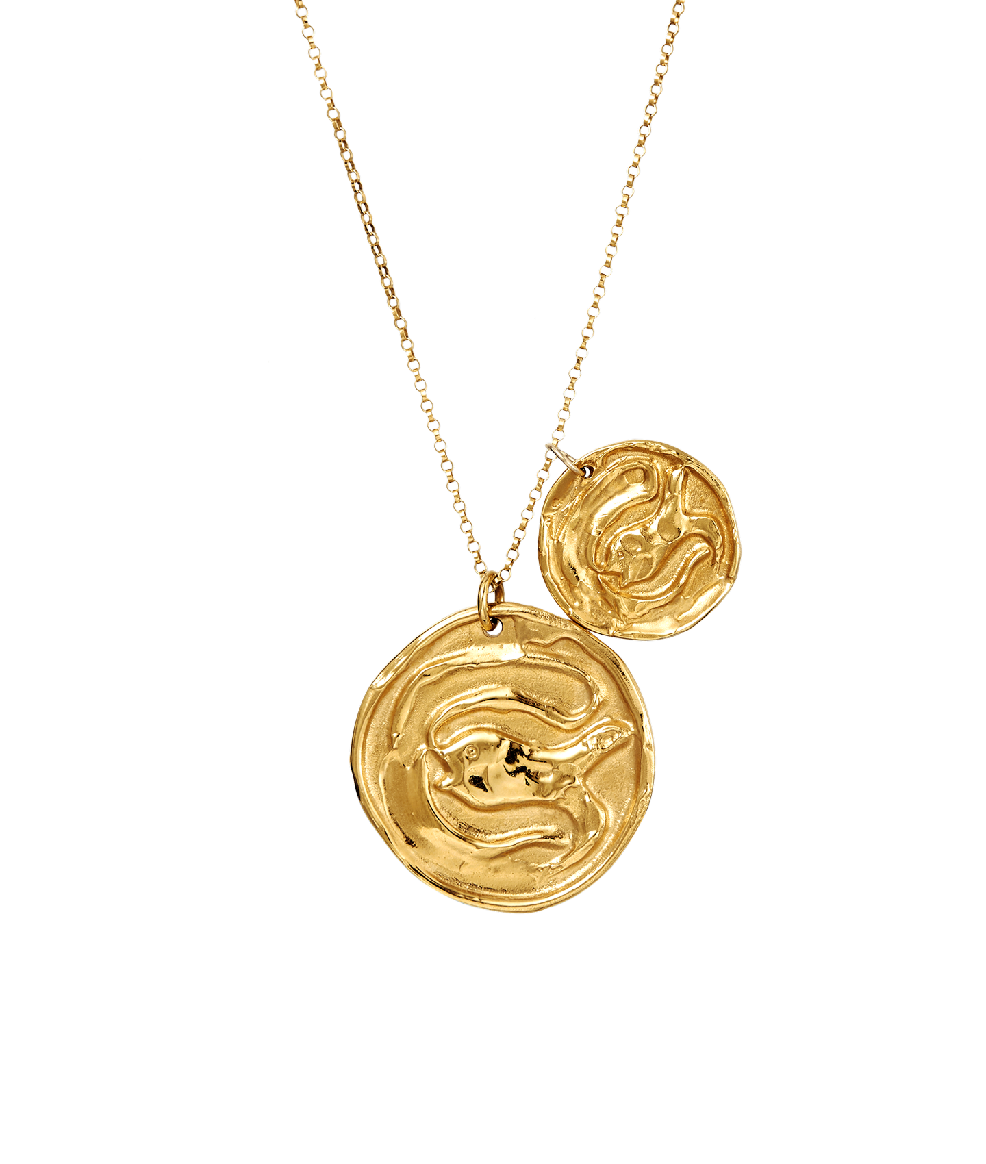 Alighieri Gone Fishing Double Medallion collier poisson doré