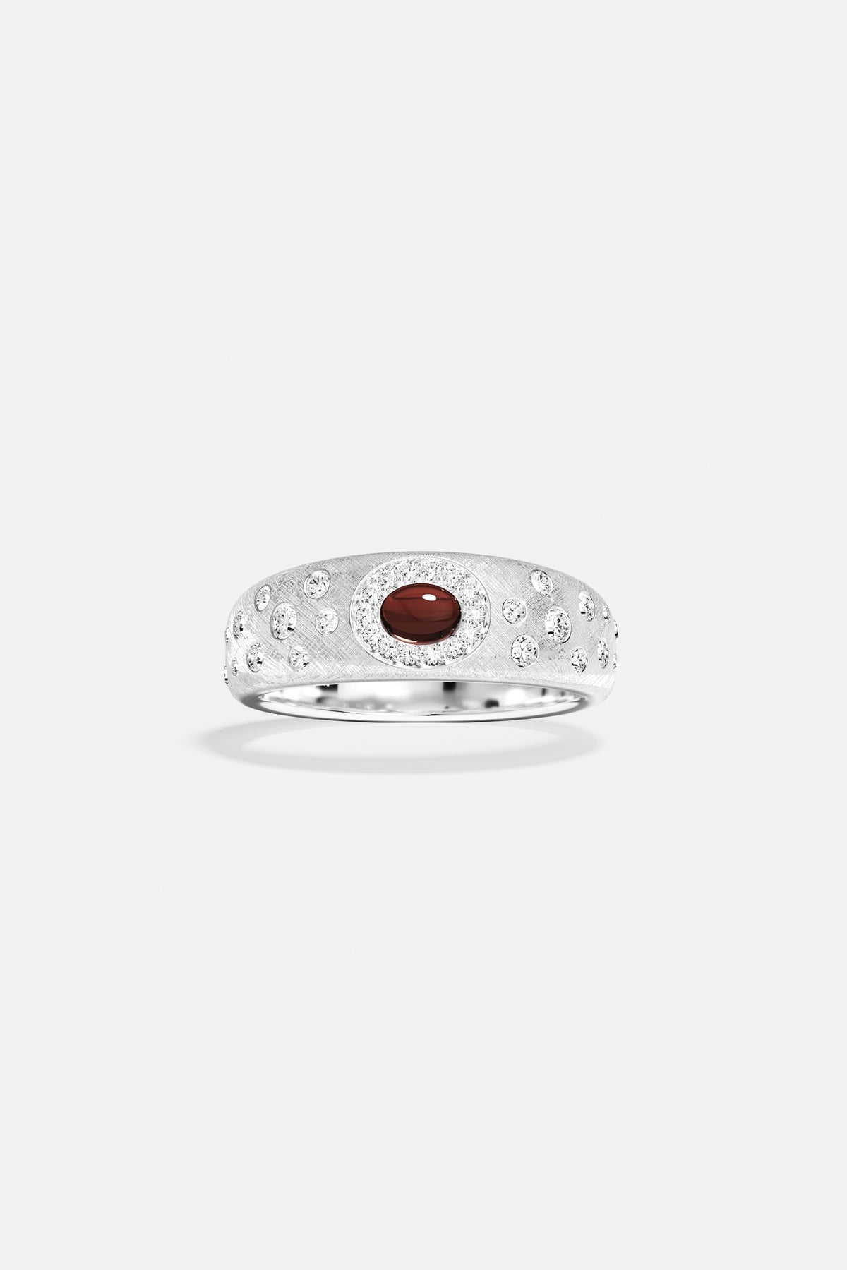 APM Monaco Automne Cabochons bague argentée bordeaux 52