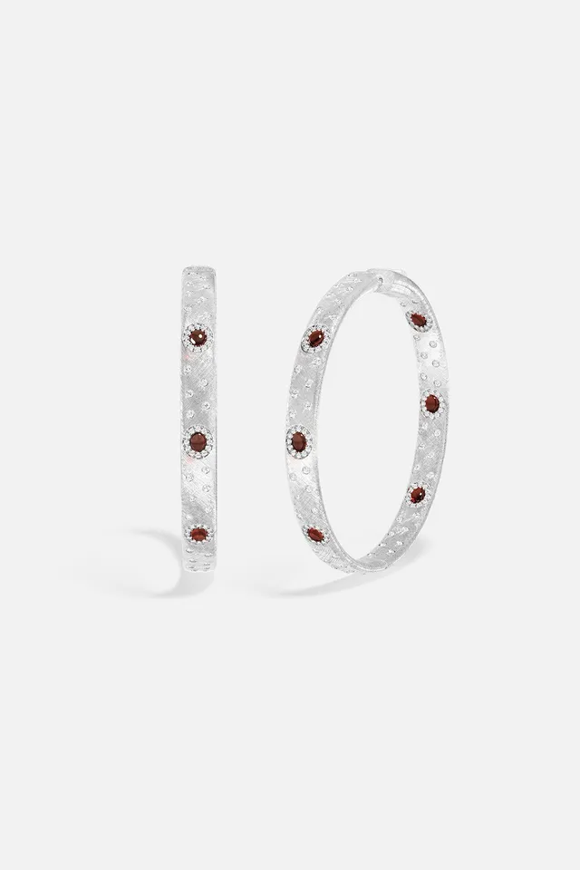 APM Monaco Automne Cabochons créoles bordeaux zircon