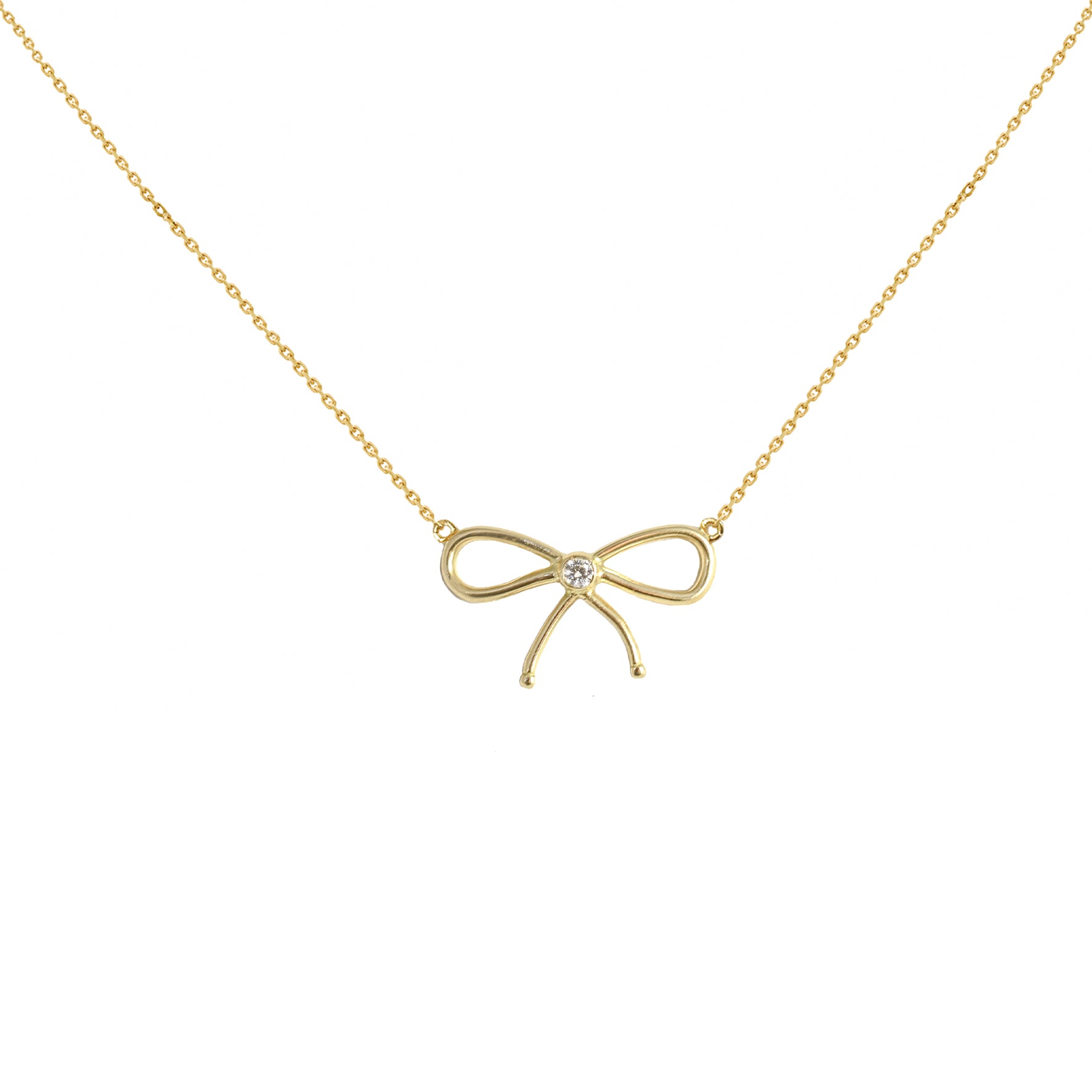 Aimée Aimer Nœud de Paris collier or jaune diamant 43cm