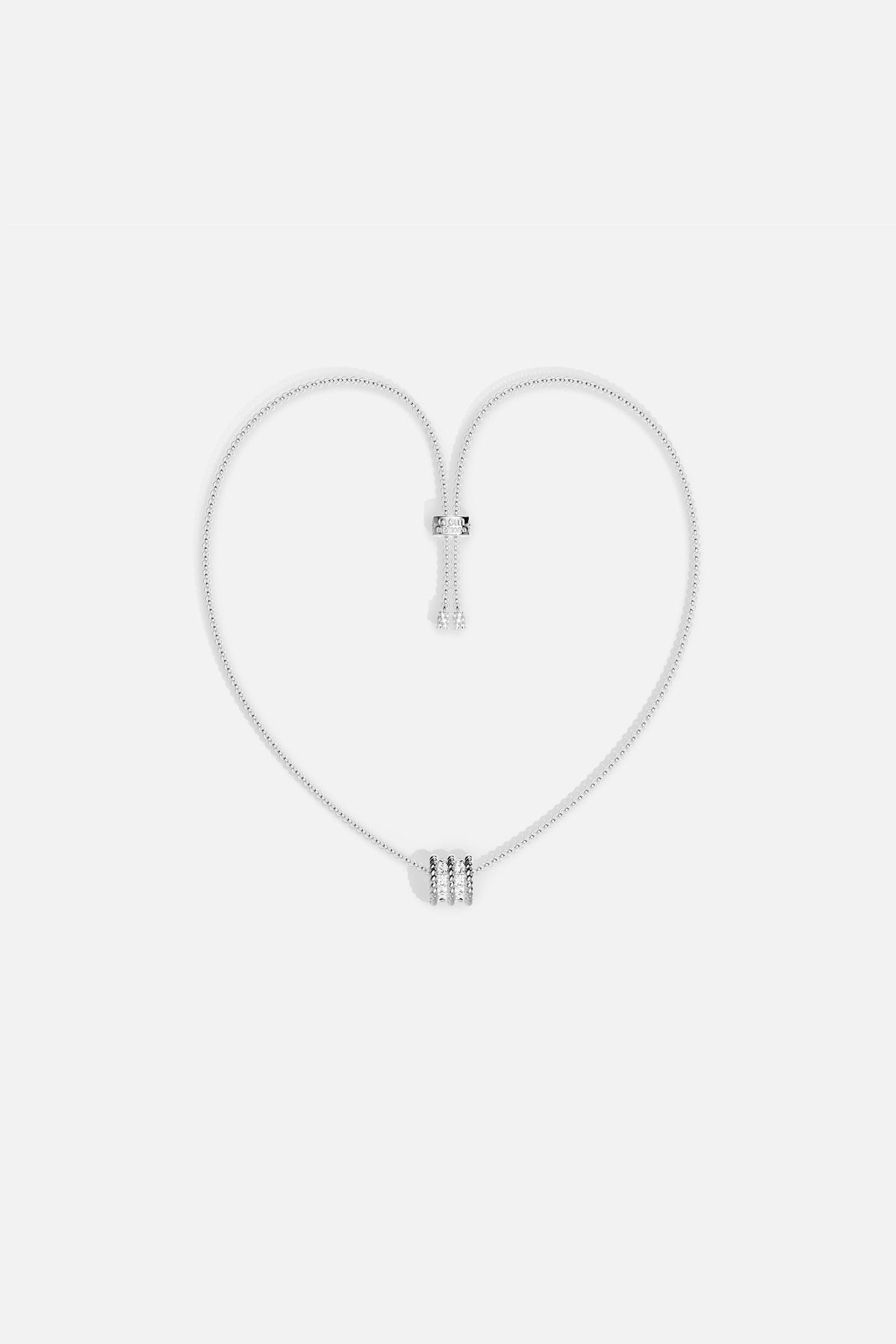 APM Monaco Yacht Club Cordage collier double blanc réglable zircons