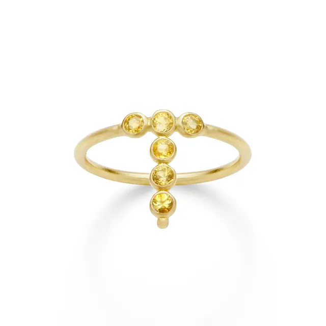 Aimée Aimer AA bague or jaune saphirs jaunes taille 51