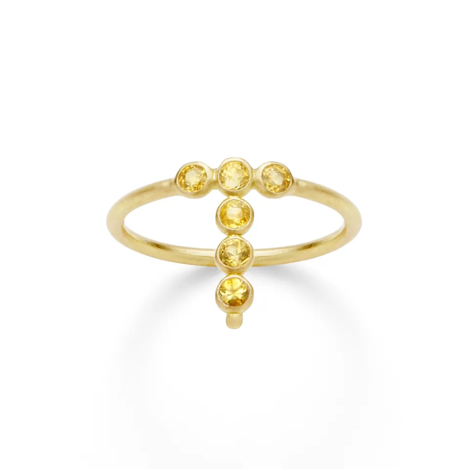 Aimée Aimer AA bague or jaune saphirs jaunes taille 51